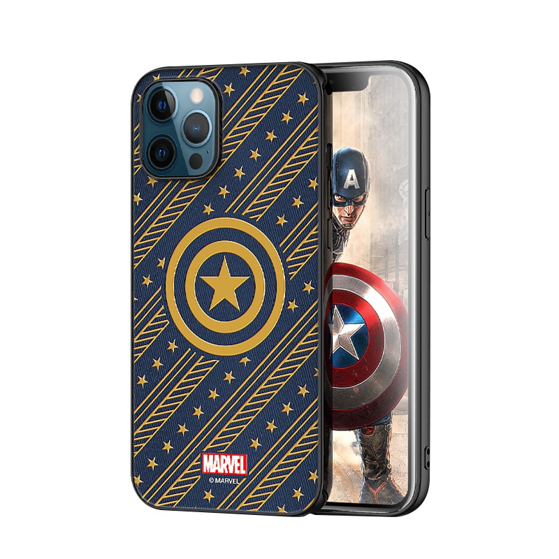 ESCASE 苹果12手机壳iPhone12保护套 硅胶软边全包防摔复联漫威正版香水味 美国队长