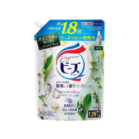 [超大替换装]花王(KAO) 含柔顺剂柔软护色去污洗衣液 铃兰花香 替换装袋装1.26kg