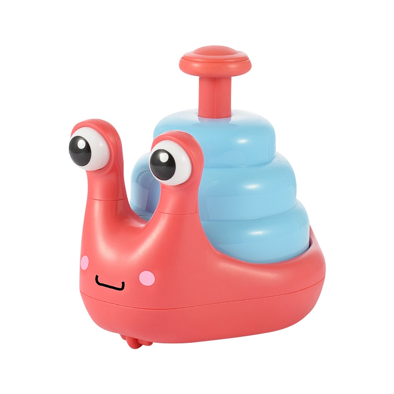 汇聪玩具儿童网红按压式蜗牛回力车惯性滑行爬行小黄鸭乌龟益智玩具声光跑(一个装 3色随机发 单个无包装)