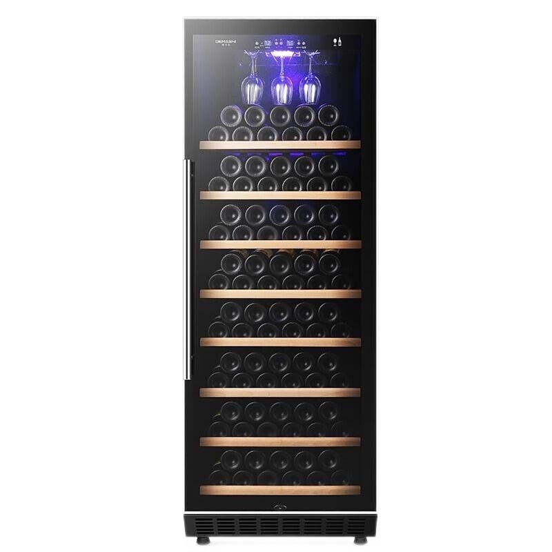德玛仕(DEMASHI)红酒柜 小型家用电子智能红酒雪茄一冰吧展示柜 高端恒温酒柜-可放120瓶支装[带锁]