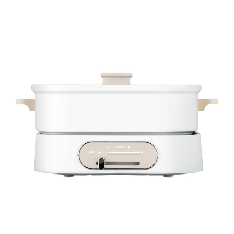 乐扣乐扣(LOCK&LOCK)多用途锅 家用多功能料理锅 煮蒸煎炖料理锅电火锅 3L大容量 EJP531WHT