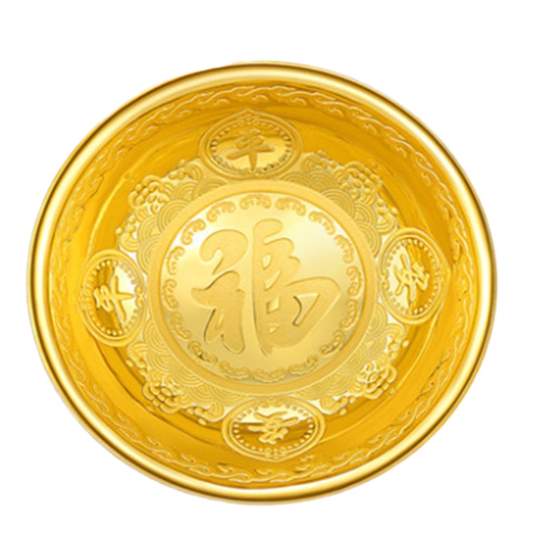 叡隆纯银999镀金碗摆件工艺礼品 RL1039