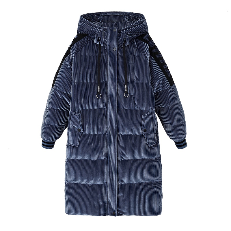 冰洁秋冬中长款羽绒服女丝绒连帽保暖羽绒外套J80142008