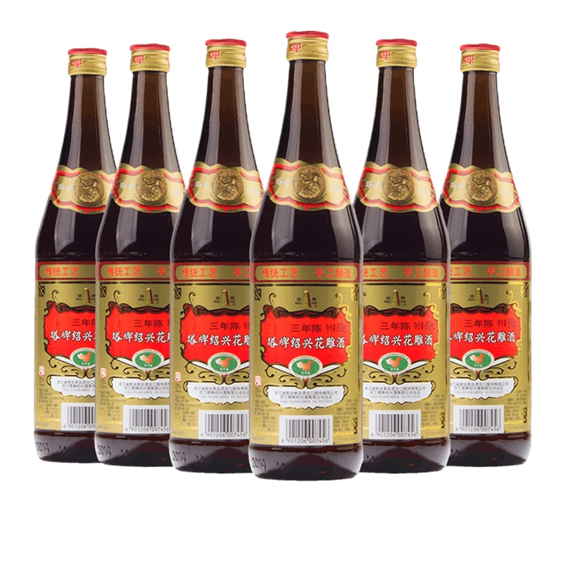 塔牌绍兴黄酒三年陈花雕600ml*6瓶装半干型加饭酒正宗绍兴花雕酒