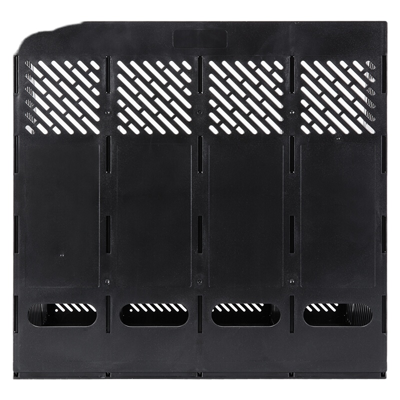 得力(deli)四联镂空桌面文件框 四栏带标签稳固文件栏/文件筐/资料框 办公用品 黑色9848