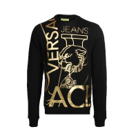 Versace Jeans范思哲19新款男士烫金黑色长袖卫衣B7GTB7FP 36604 899