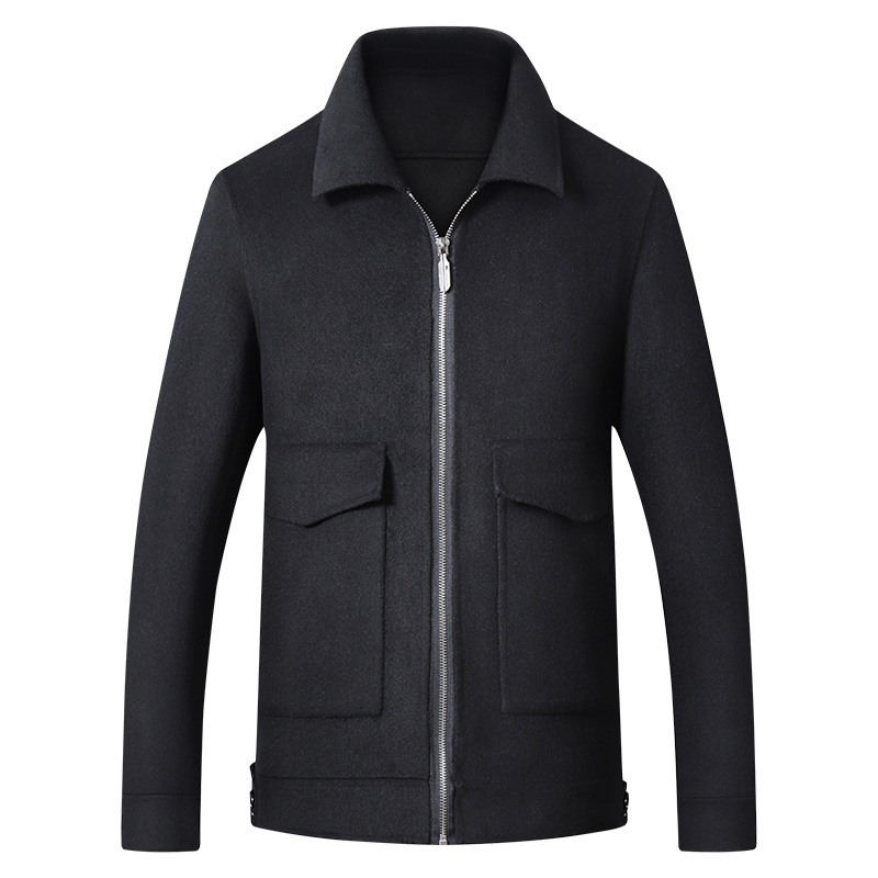 秋冬新款羊毛呢大衣男短款双面呢羊毛呢子外套无羊绒大衣男夹 SQM1801