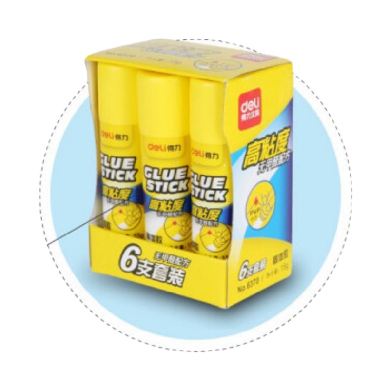 得力6371 固体胶 高粘度PVP强力固体胶棒 无甲醛配方 20g/6支