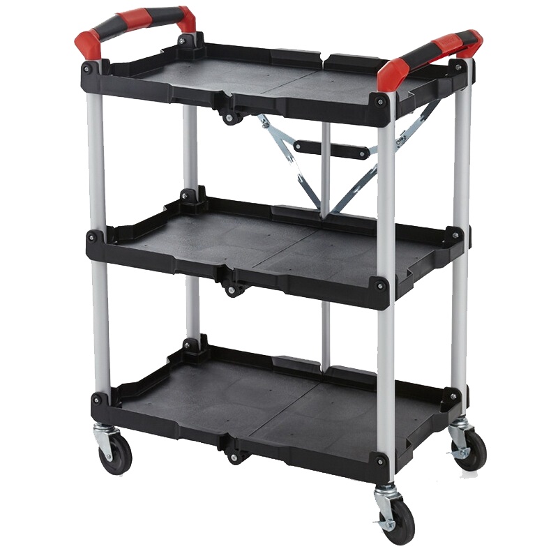 赛拓(SANTO) 家用三层多功能可折叠服务车可移动工具推车平板车手推车 旅游餐车85-188-CN