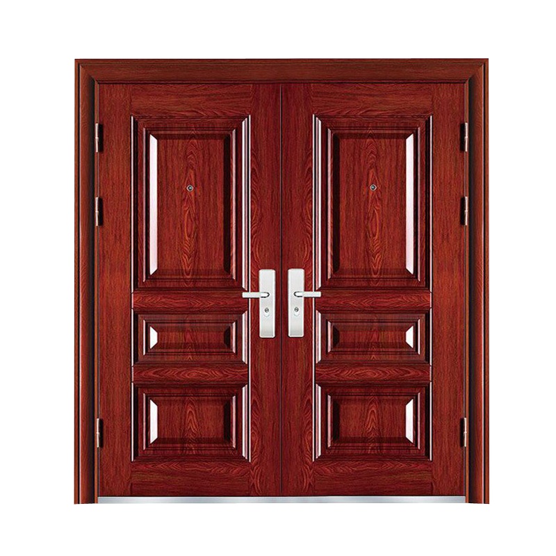 梵蒙 7公分防盗门生产批发工程专用对开防盗门子母门双开门钢质平开门 货号:0025