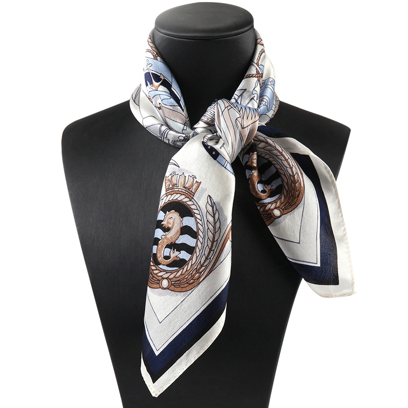 上海故事复古真丝小方巾春秋韩国女杭州丝绸围巾桑蚕丝空姐小领巾