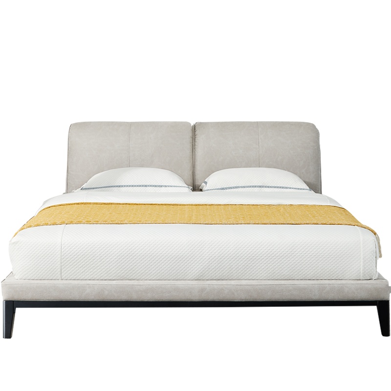 顾家家居KUKA 布艺床 1.8米科技布实木床 现代简约 主卧室双人床头软靠包 PTM317B 180*200cm