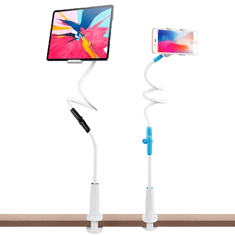 古尚古多功能懒人支架稳定双夹头可拆分旋转支架强力固定轻松安装 可爱粉〖138cm〗手机专用