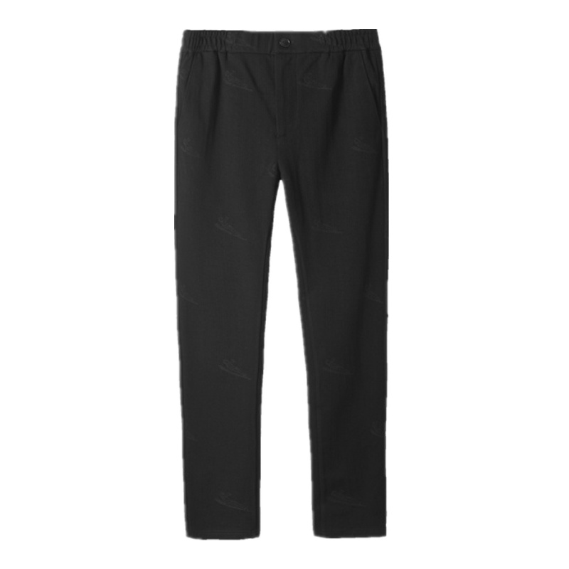 马克华菲男士休闲裤冬季时尚绣花纯色修身小脚慢跑长裤子_1