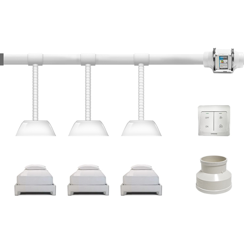 艾灸馆排烟系统 养生馆艾烟外排管道 低成本抽烟机 烟雾净化器 除烟去味 一床套餐