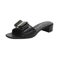Salvatore Ferragamo 菲拉格慕 女士ZEFIR系列羊皮蝴蝶结凉鞋拖鞋0733764