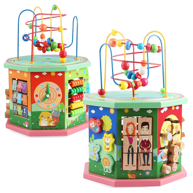 儿童绕珠玩具串珠男女孩婴儿百宝箱智扣宝宝0-1-2-3-4岁玩具 八面绕珠