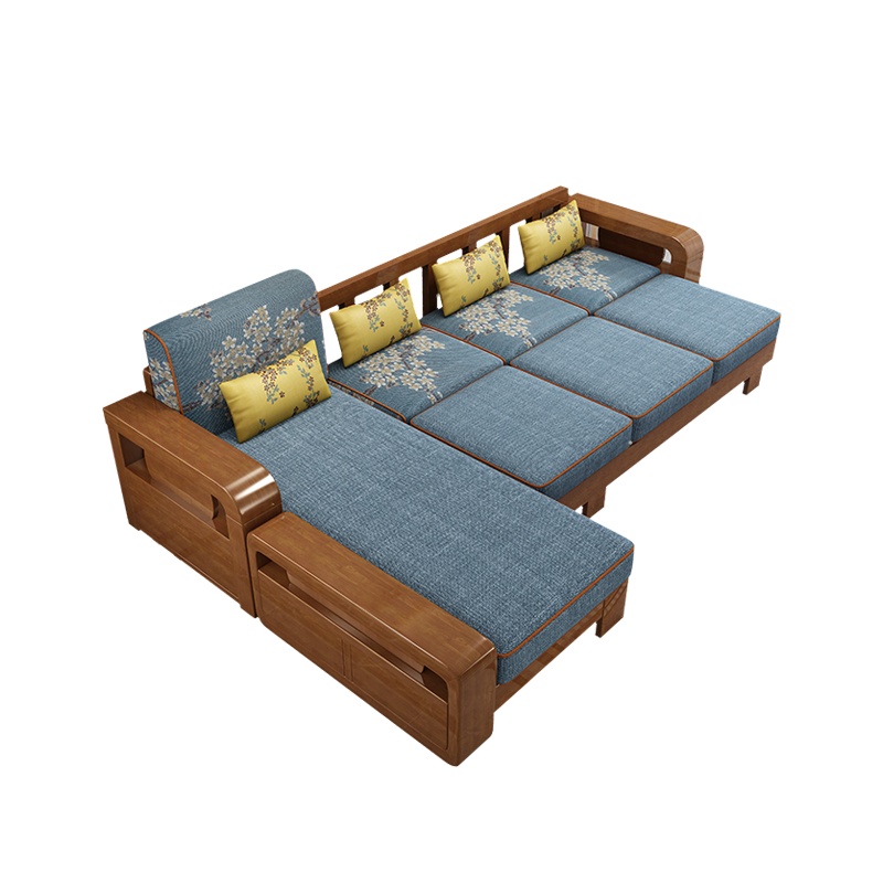 月影梳桐实木沙发组合现代中式简约小户型储物经济型客厅夏冬两用木质家具