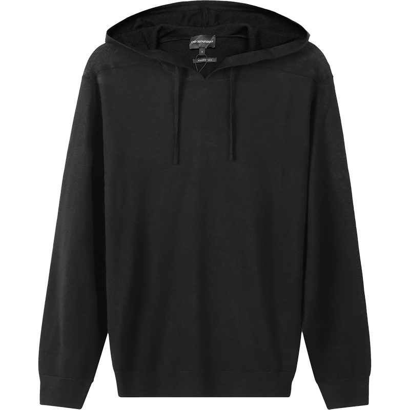 阿玛尼 EMPORIO ARMANI 男士绵羊毛/莱赛尔纤维连帽卫衣针织衫羊毛衫8N1MUW 1MJWZ