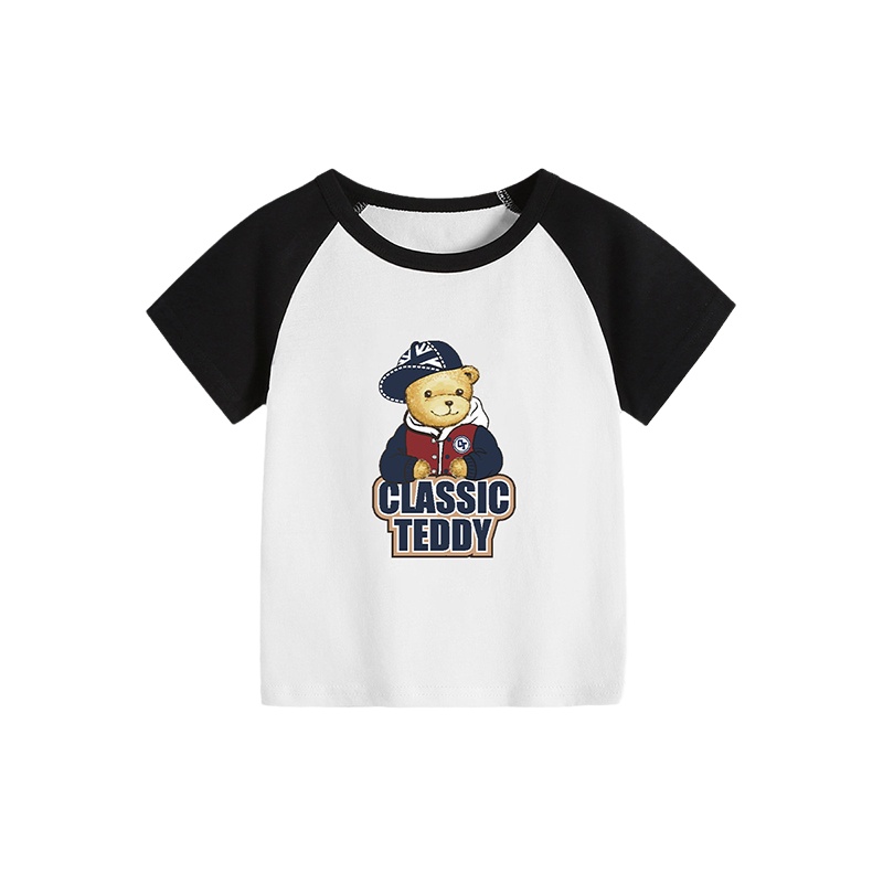 精典泰迪儿童短袖T恤夏装新款洋气上衣3岁宝宝纯棉打底衫童装