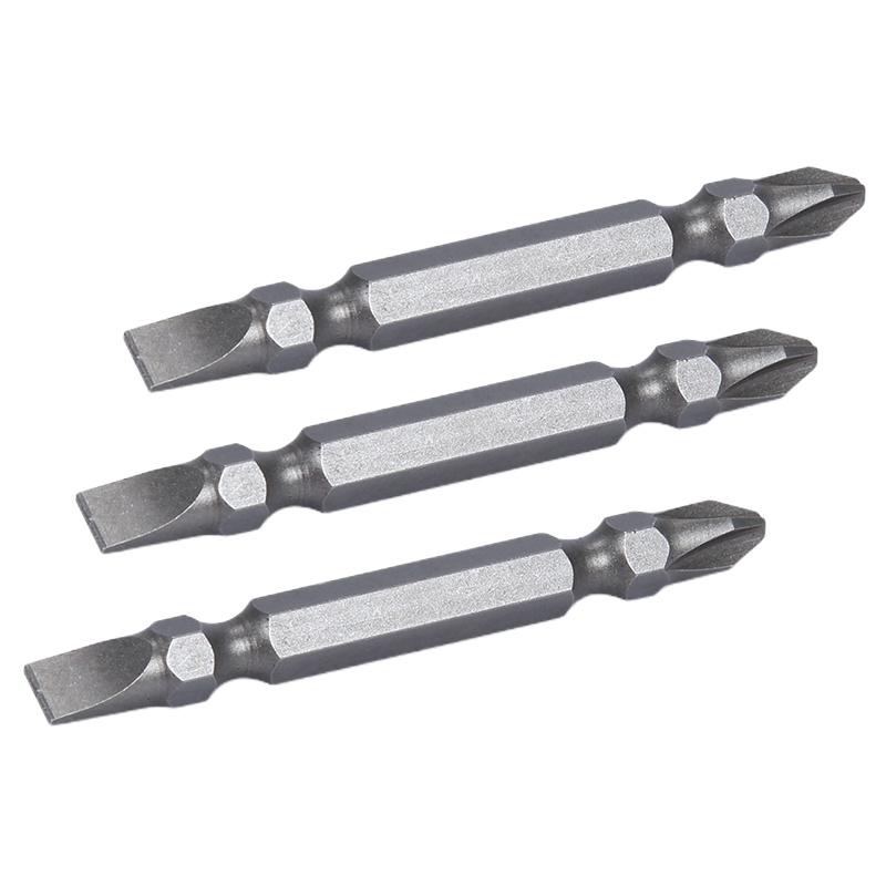 威克(vico)WK14012 双头十字一字气动批头圆头螺丝刀头套装风批咀起子头电钻批头65mm风批嘴S2带强磁10支装