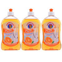 大公鸡头 浓缩洗洁精小瓶厨房餐具清洁家用家庭装香橙味500ml*3瓶
