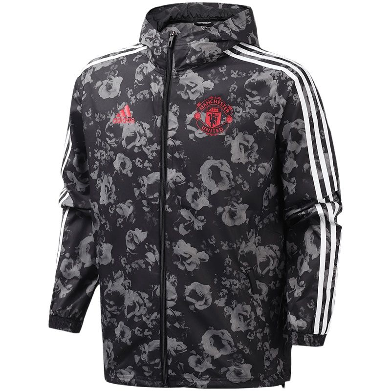阿迪达斯男服外套夹克防风服曼联俱乐部足球休闲运动服EI9873