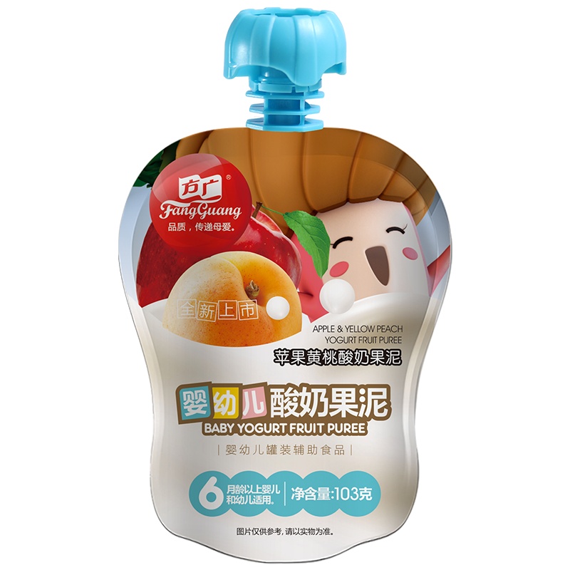 方广 婴儿辅食 苹果黄桃酸奶果泥103g/袋装 佐餐泥 果汁泥