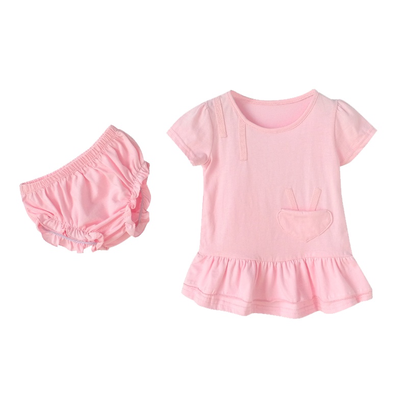 思萌SMOOMS婴儿短袖套装 夏季纯棉女宝宝短袖套装