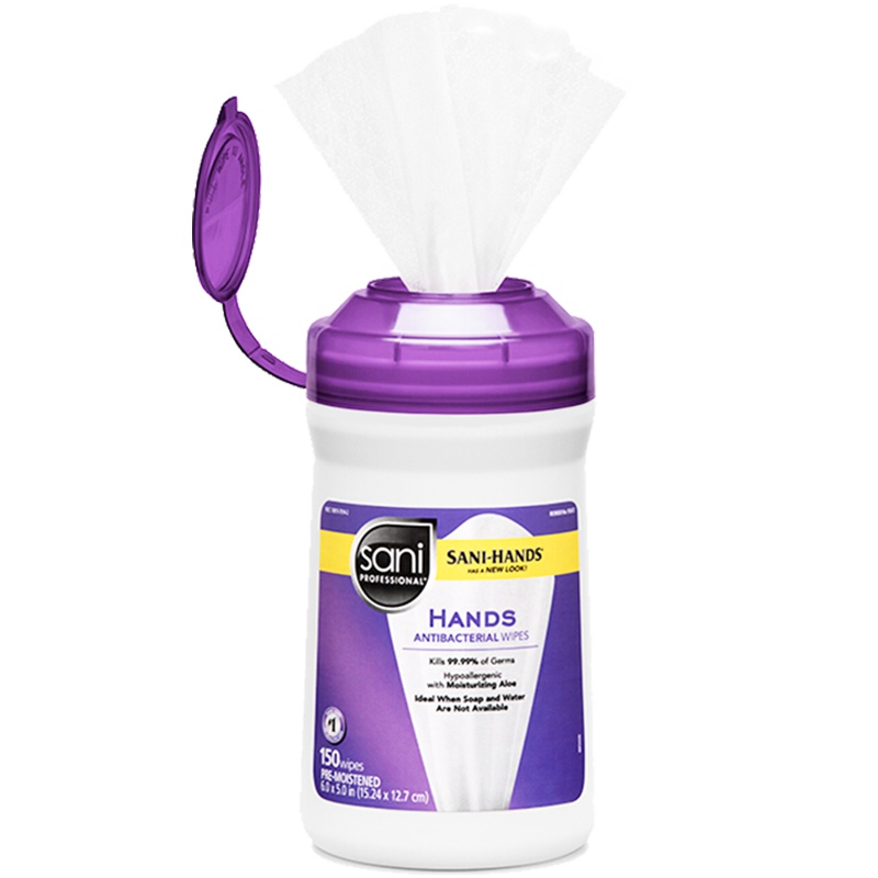 PDI 美国原装进口Sani无醇型消毒湿巾纸抽卫生清洁消毒湿巾手口消毒纸巾专用消毒湿巾150片装