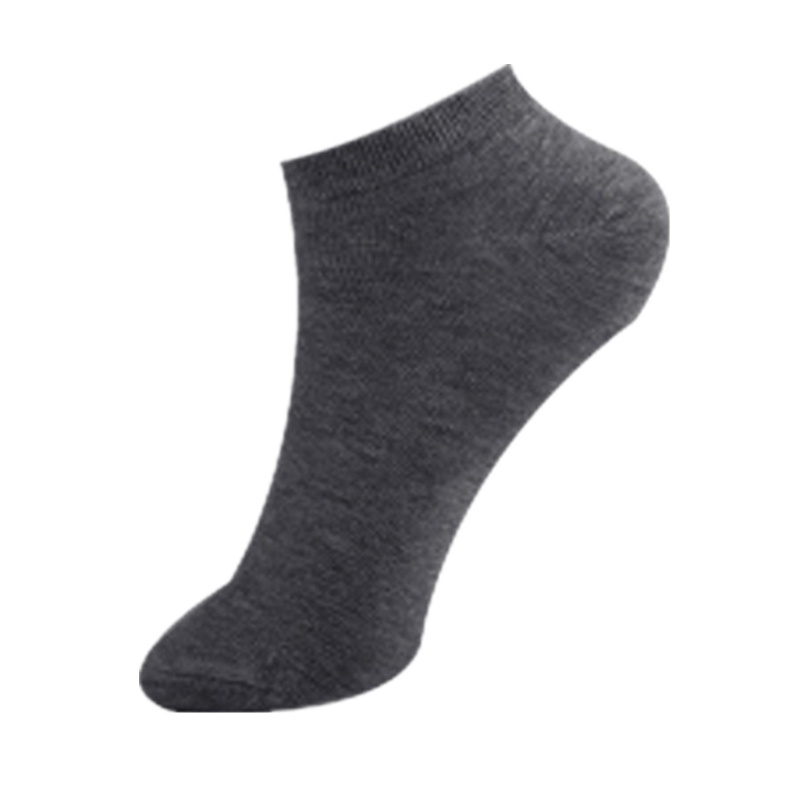 北极绒【5双装】纯色棉袜男士商务中筒袜透气防臭吸汗四季低帮船袜