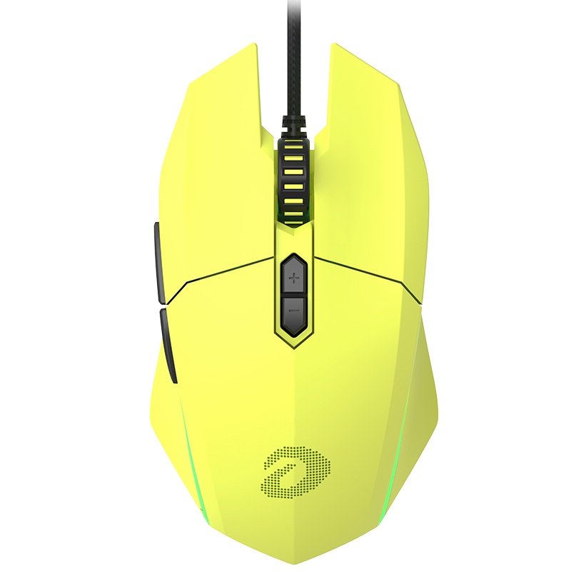 达尔优EM910 牧马人鼠标KBS轻量化电竞游戏有线鼠RGB灯光CF吃鸡LOL支持宏EM910轻量化[荧光绿 迷你版]