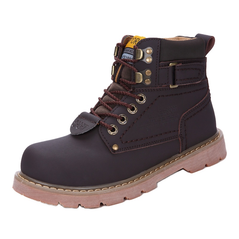 三极户外(Tripolar) TP633 雪地靴男士高帮情侣靴大黄靴英伦风加绒保暖马丁靴男皮鞋