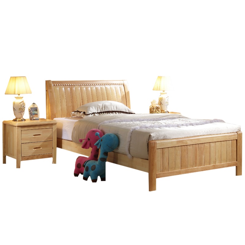 匡大 床 实木框架床宿舍床接待床1.2米床+10CM棕垫+床头柜*1KDMC-QT212