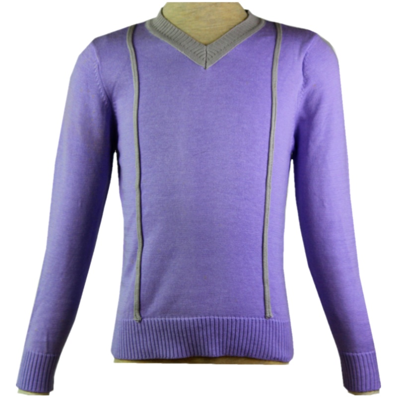 AITYAKU日本婴童服装小中大童上衣幼儿宝宝撞色V领线衣罗纹袖口毛衣4my女童针织羊毛衫