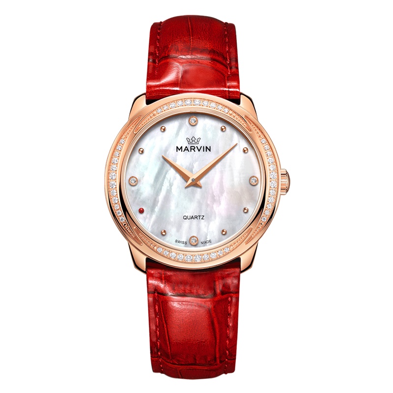 摩纹(MARVIN)瑞士手表纪元系列贝母表盘时尚石英女士手表M029.57.74.96