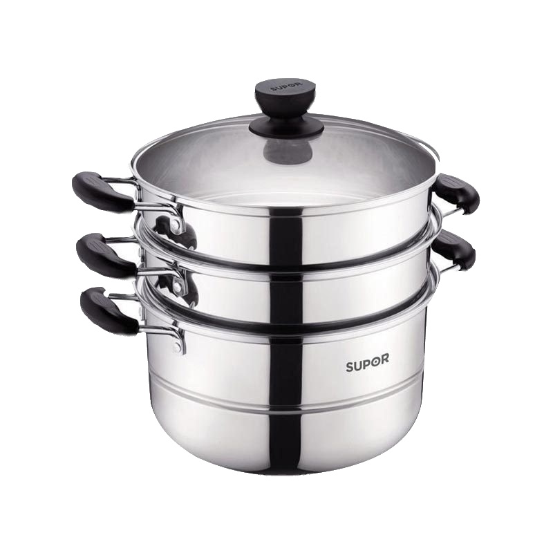 苏泊尔易存储不锈钢三层蒸锅SZ26B3汤锅26cm电磁炉适用