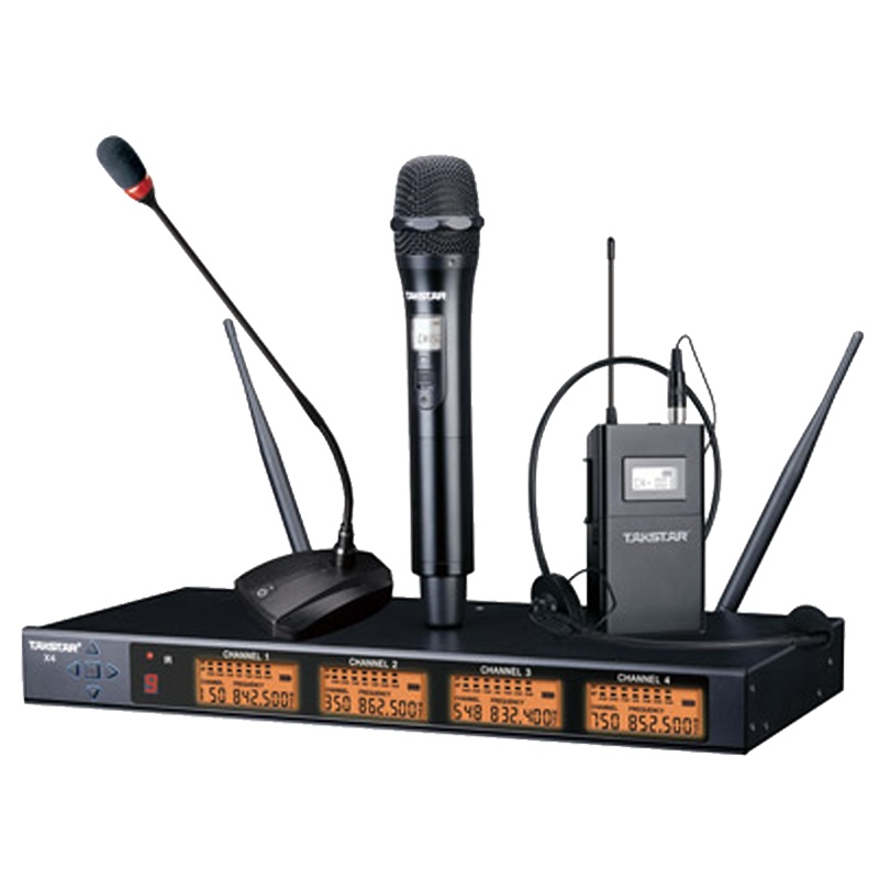 Takstar/得胜 X4 一拖四无线会议话筒 手持腰挂台式鹅颈麦克风任选 800频道专业会议降噪防啸叫处理