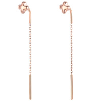 佰色传情(BRIR)18K金耳线彩金耳环Au750正品玫瑰金耳钉L形防脱落耳饰日常时尚韩版百搭耳钉送女友送闺蜜生日礼物