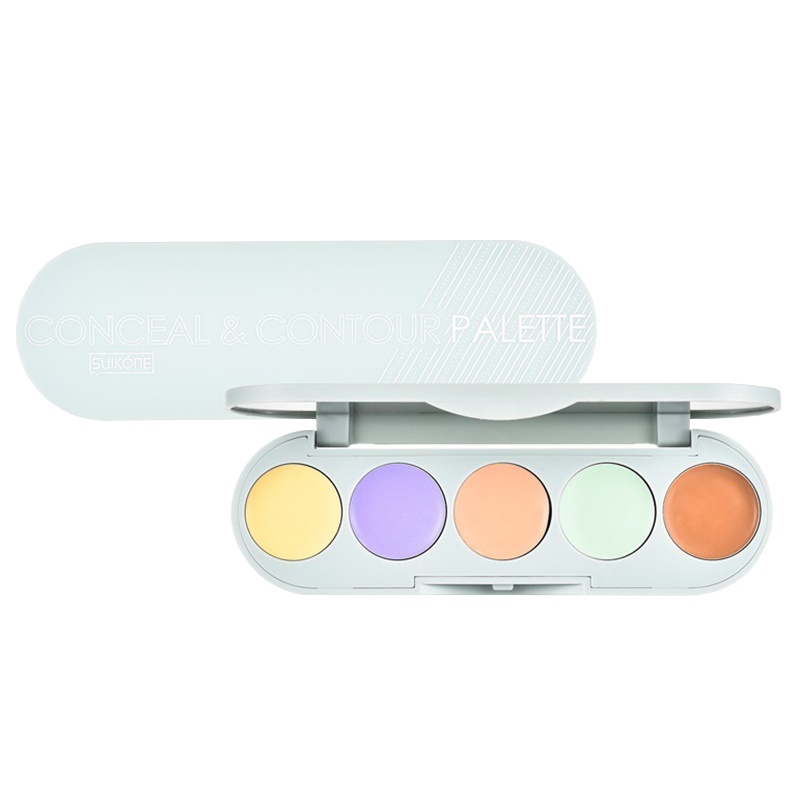 苏卡娜(suikone)五色遮瑕盘高光提亮暗影修容鼻影持久修颜调色遮暇膏持久