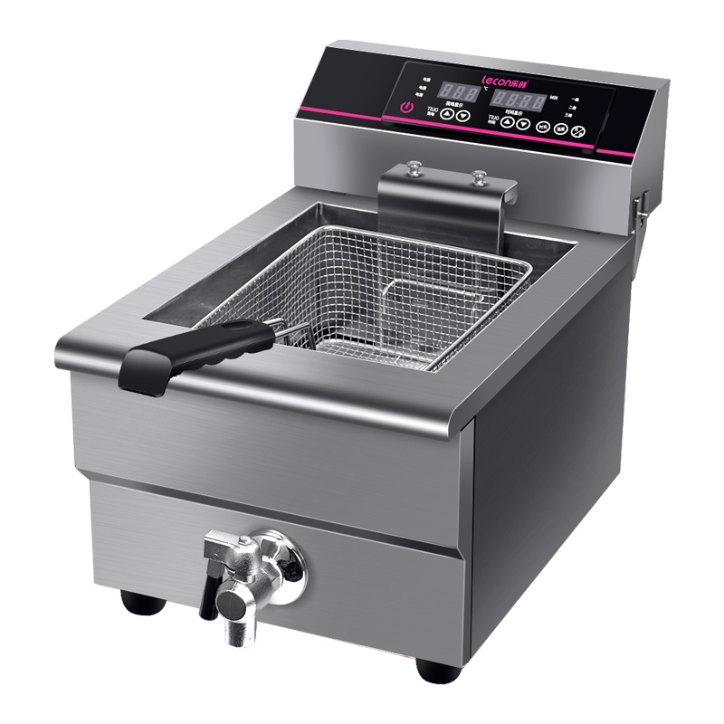 乐创(lecon)电炸炉EF-102V 商用油炸锅 小吃炸串机炸薯条机炸油条机(17L单缸智能款) 4800w大功率