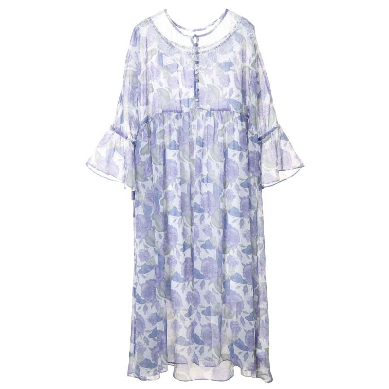 裂帛连衣裙夏装新款蕾丝领口文艺风吊带两件套法式少裙子