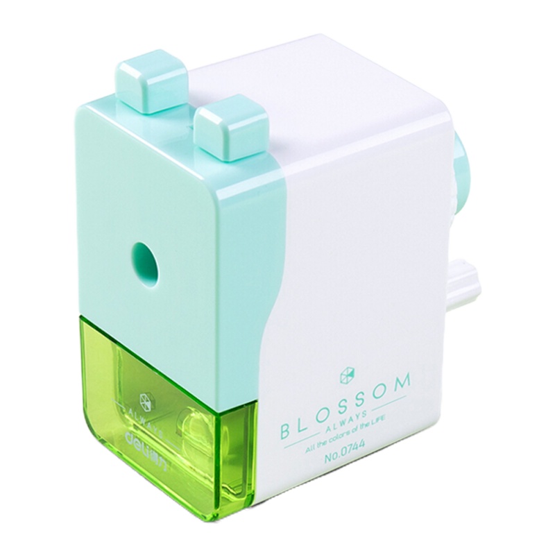 得力0744手摇转笔刀削笔器多功能卷笔刀文 绿色