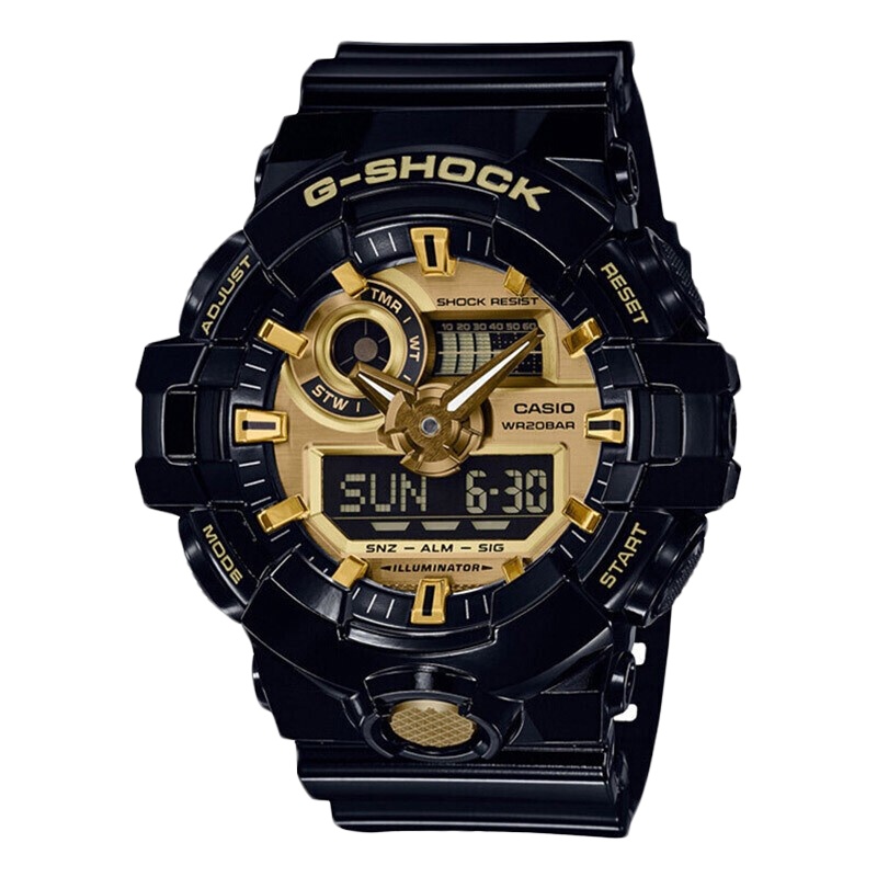 卡西欧(CASIO)手表 G-SHOCK系列运动男表石英表男表电子表 GA-710GB-1A
