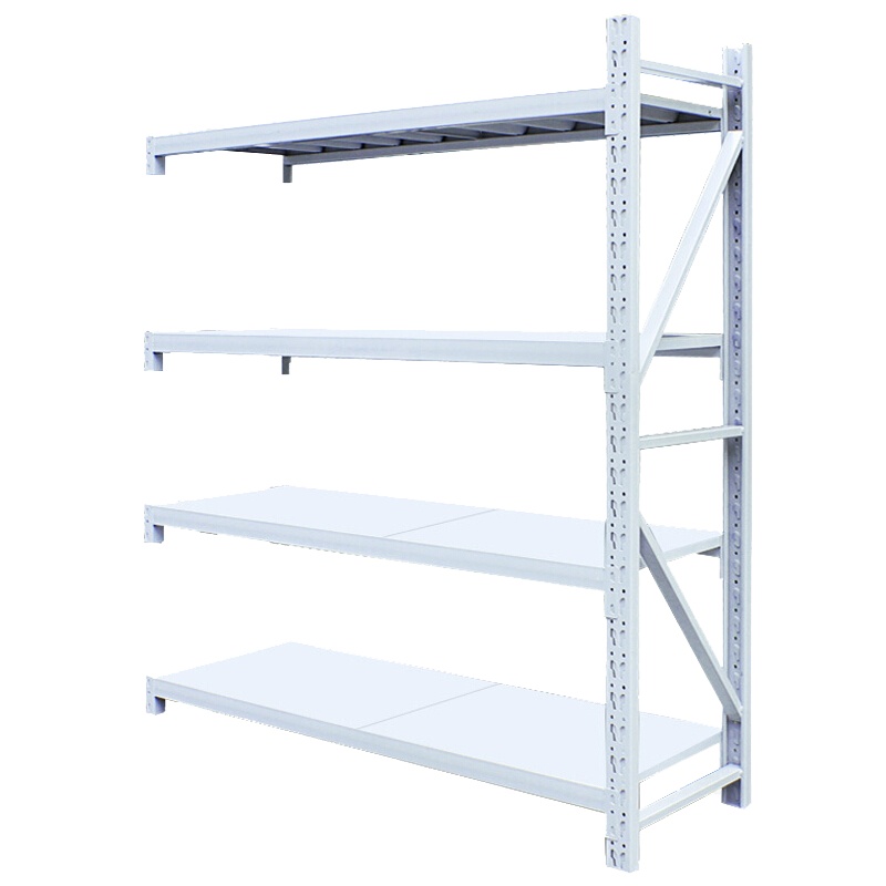 [一鹏]货架超市四层中型白色副架仓储架商品展示架