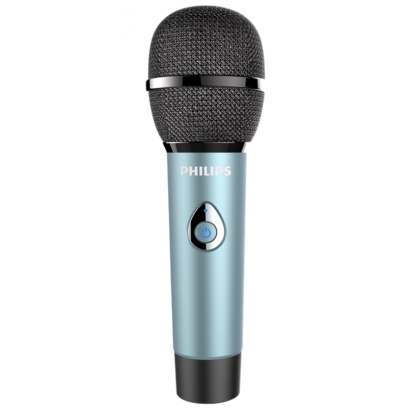 飞利浦(PHILIPS)DLK38003手机直播K歌麦克风 电容声卡套装主播特效专用便携话筒 电脑通用 遥控版 蓝色