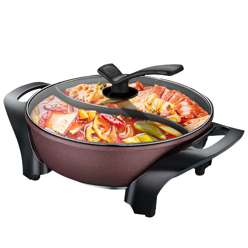 苏泊尔(SUPOR)5L鸳鸯锅电火锅 三档火力调节 智能控温 花纹不粘内胆 H30YK803Y-150