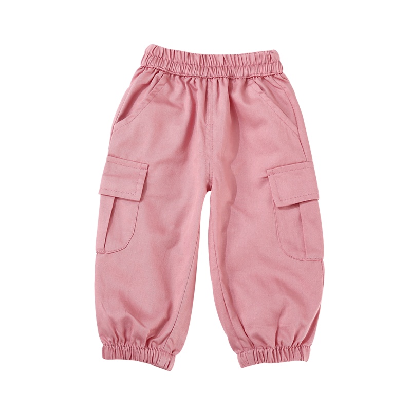 龙之涵(LONGZHIHAN)儿童长裤2021春新款女童休闲裤男童透气舒适裤子