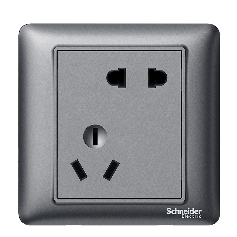 施耐德电气 自营 开关插座 睿意系列夜空灰色 五孔插座 三孔 电源插座 二三插86型墙壁插座 USB插座 电视电脑插座