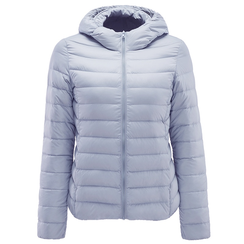 坦博尔2021年新款轻薄羽绒服女短款外套出游修身百搭连帽潮流